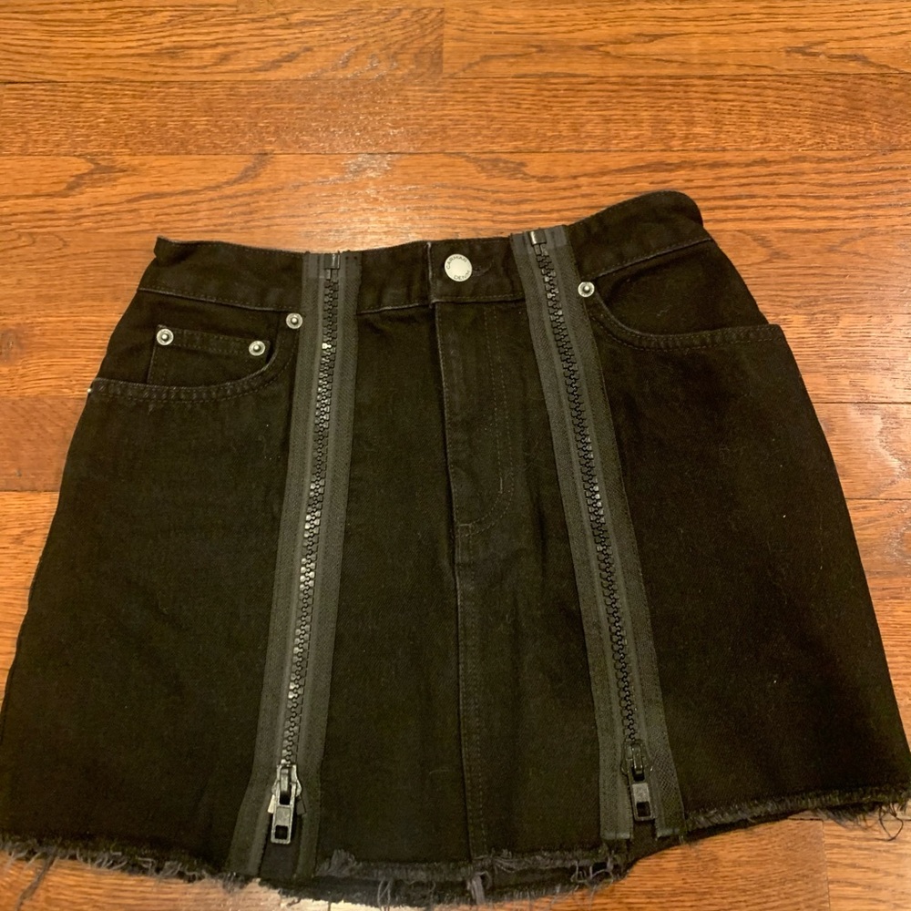 LF Carmar black denim skirt